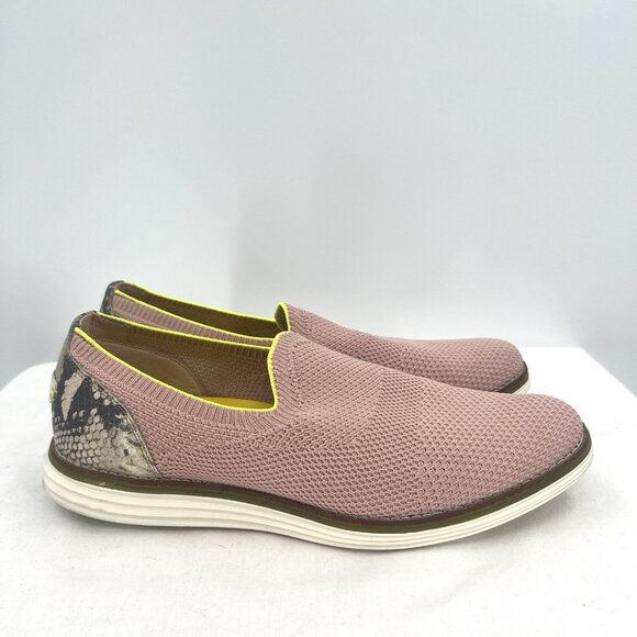 Cole Haan Grand OS Cloudfeel Meridian Loafers Pink Snake Womens 10 - Picture 1 of 9